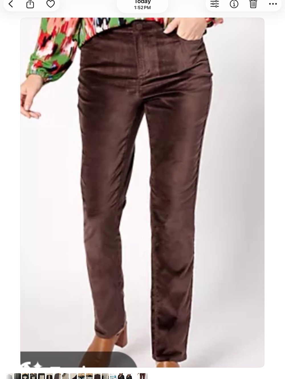 Kim Gravel Velveteen Chocolate Brown Straight-Leg Jeans